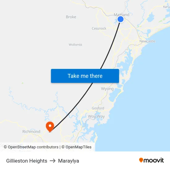 Gillieston Heights to Maraylya map