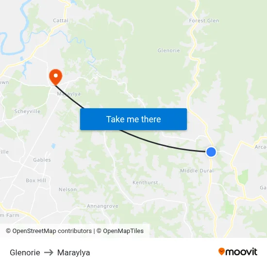 Glenorie to Maraylya map