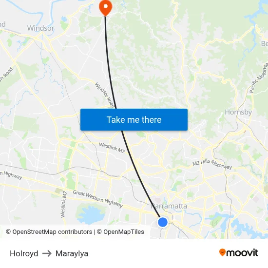 Holroyd to Maraylya map