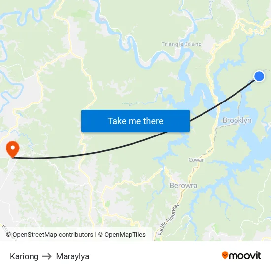 Kariong to Maraylya map