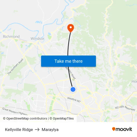 Kellyville Ridge to Maraylya map