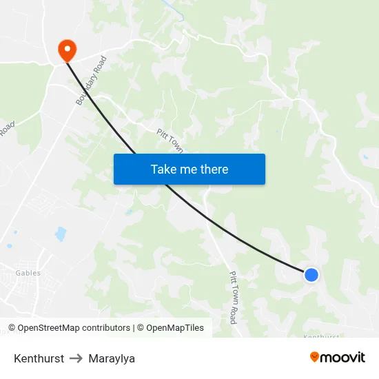 Kenthurst to Maraylya map