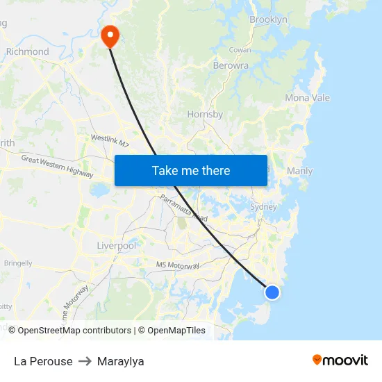 La Perouse to Maraylya map