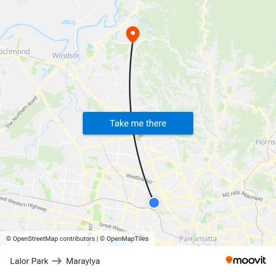 Lalor Park to Maraylya map