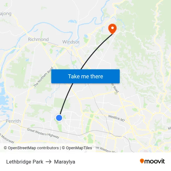 Lethbridge Park to Maraylya map