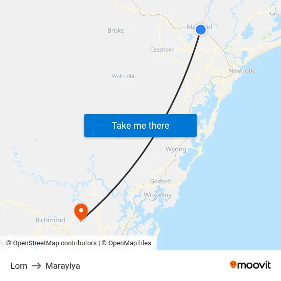 Lorn to Maraylya map