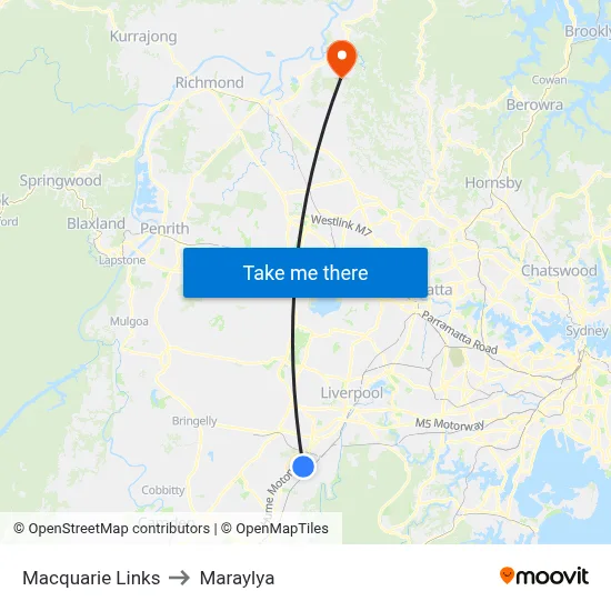 Macquarie Links to Maraylya map