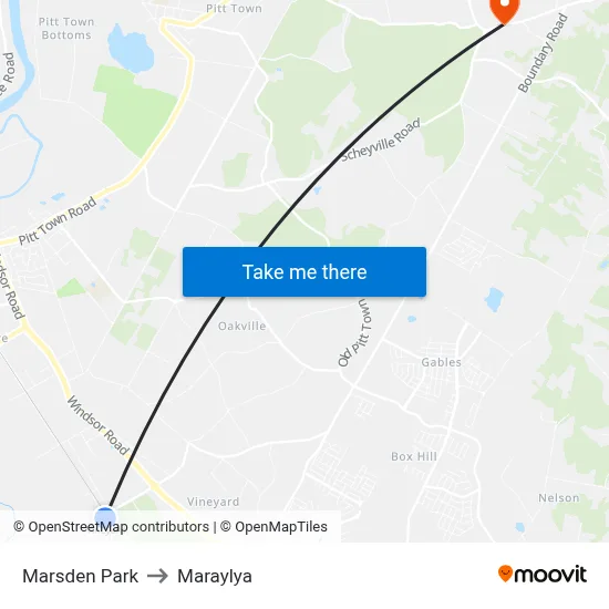 Marsden Park to Maraylya map
