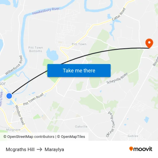 Mcgraths Hill to Maraylya map