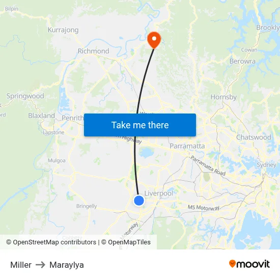 Miller to Maraylya map