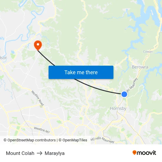 Mount Colah to Maraylya map