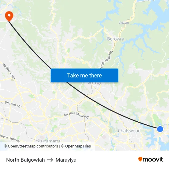 North Balgowlah to Maraylya map