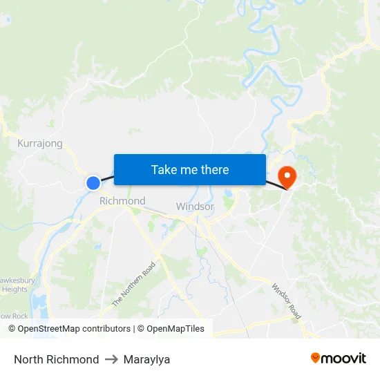 North Richmond to Maraylya map
