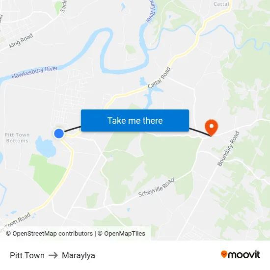 Pitt Town to Maraylya map