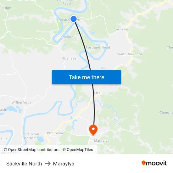 Sackville North to Maraylya map
