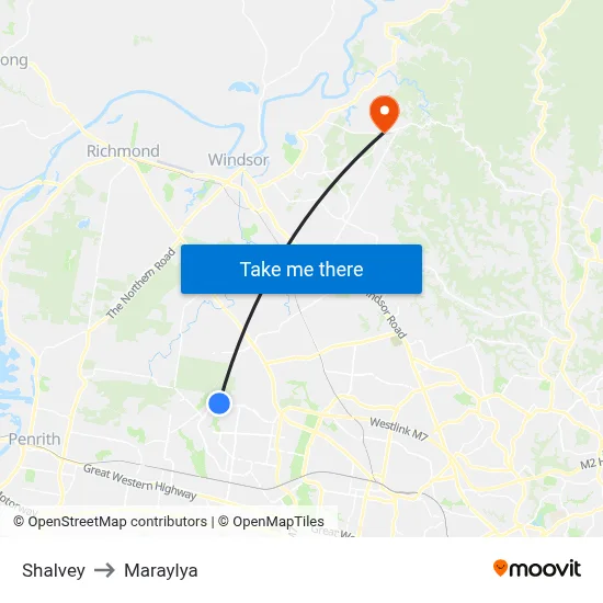 Shalvey to Maraylya map