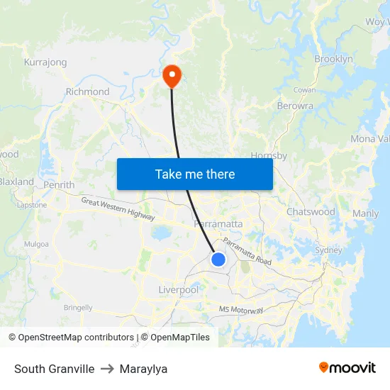 South Granville to Maraylya map