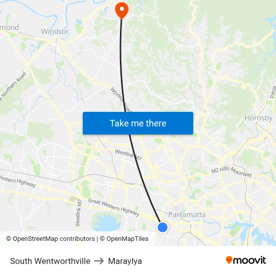 South Wentworthville to Maraylya map