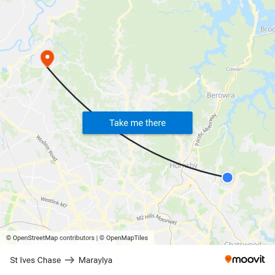 St Ives Chase to Maraylya map