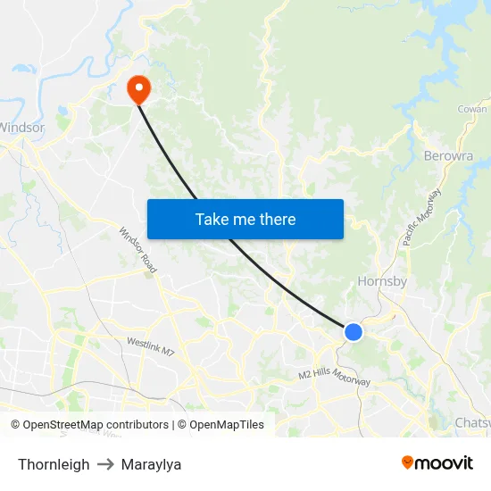Thornleigh to Maraylya map