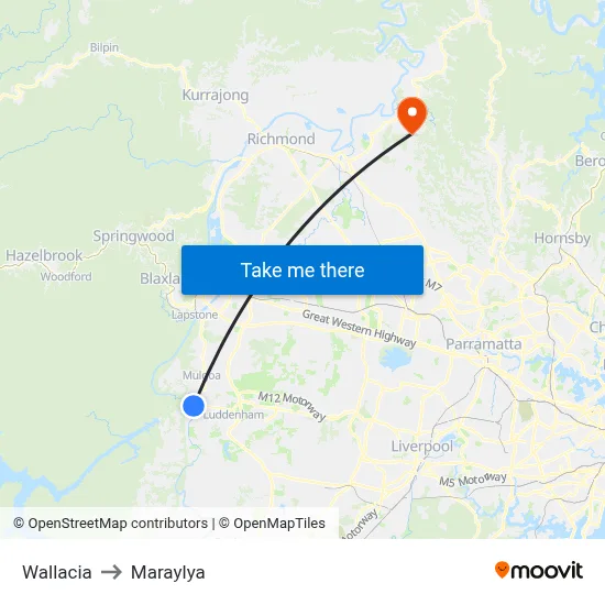 Wallacia to Maraylya map