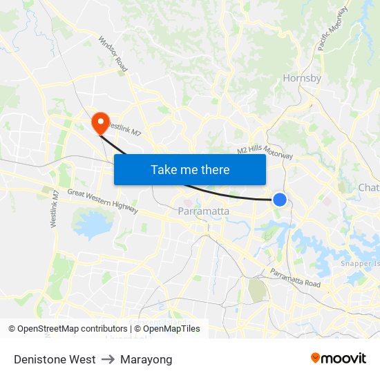 Denistone West to Marayong map