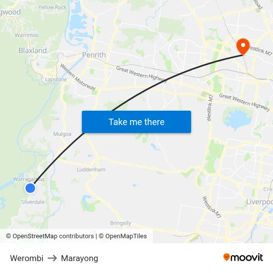 Werombi to Marayong map