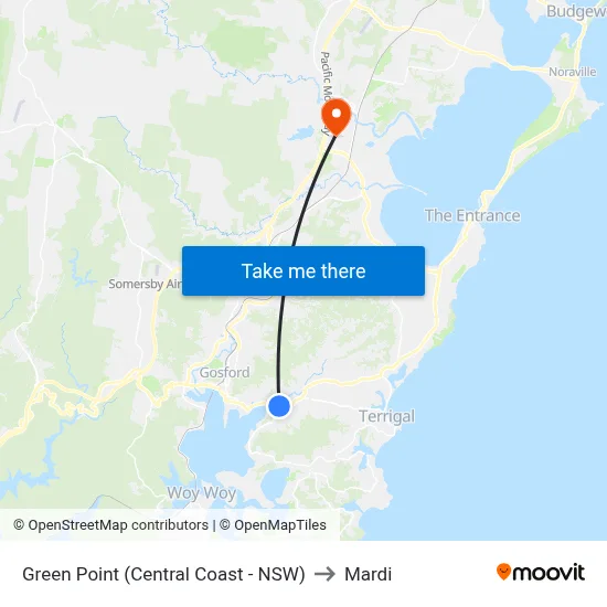 Green Point (Central Coast - NSW) to Mardi map
