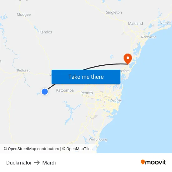 Duckmaloi to Mardi map