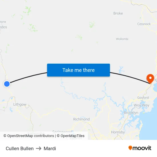 Cullen Bullen to Mardi map