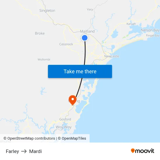 Farley to Mardi map