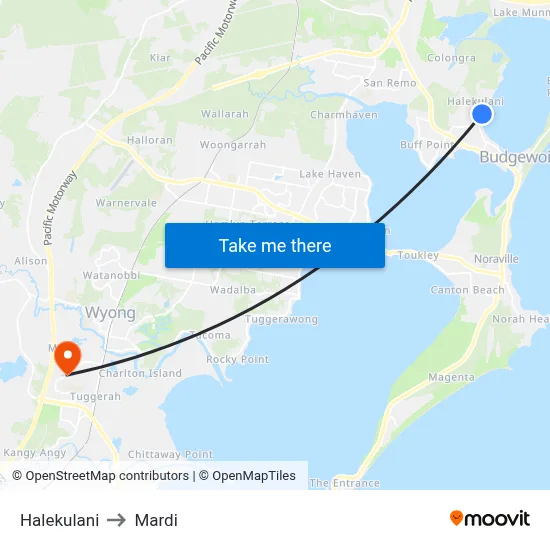 Halekulani to Mardi map