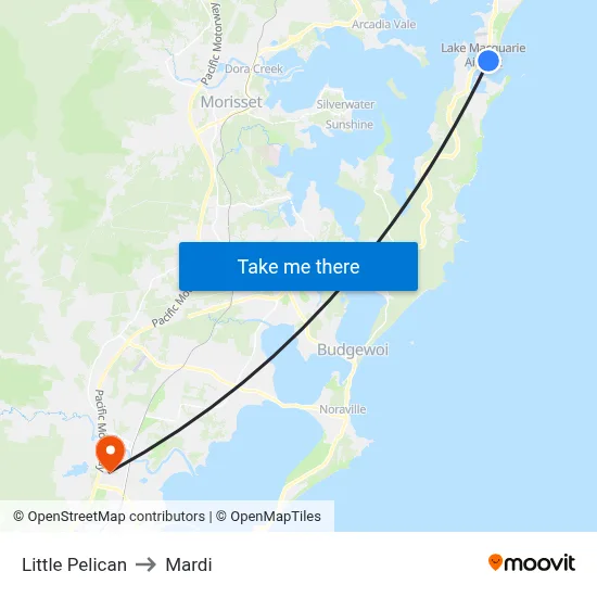 Little Pelican to Mardi map