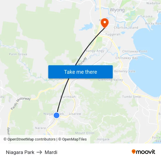 Niagara Park to Mardi map