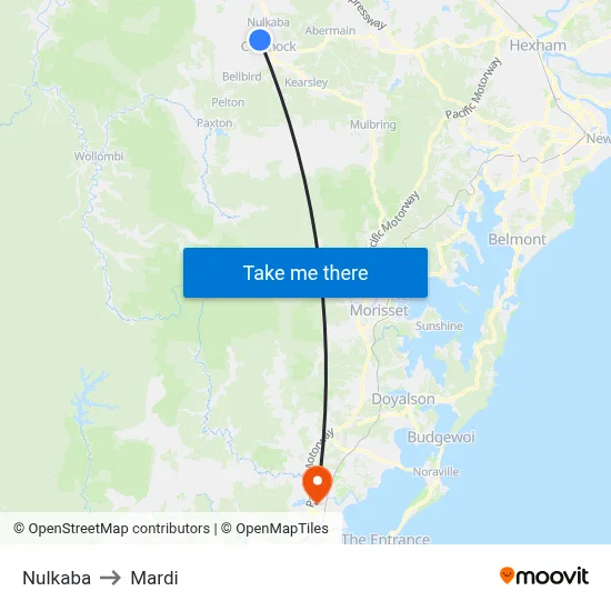 Nulkaba to Mardi map
