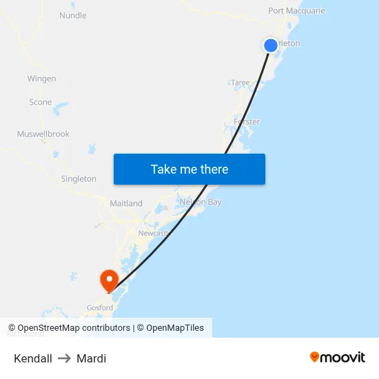 Kendall to Mardi map
