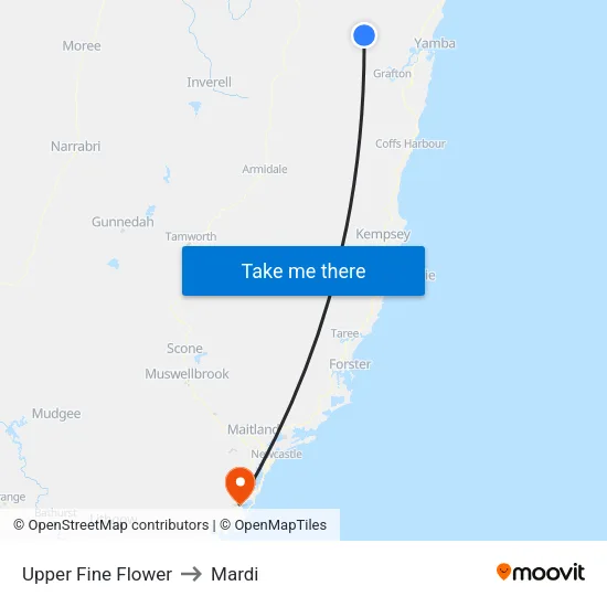Upper Fine Flower to Mardi map