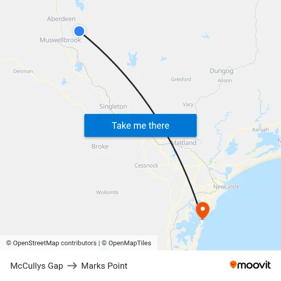 McCullys Gap to Marks Point map
