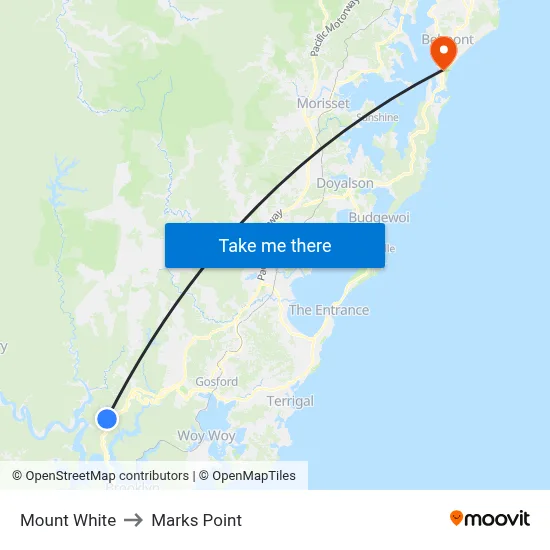 Mount White to Marks Point map