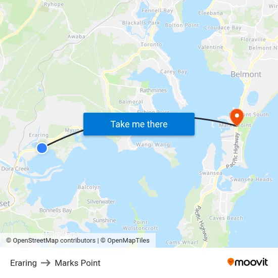 Eraring to Marks Point map