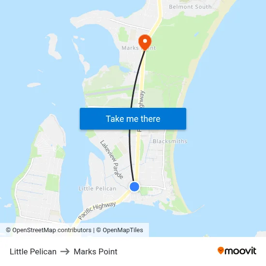 Little Pelican to Marks Point map