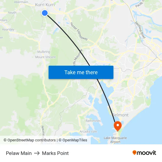 Pelaw Main to Marks Point map