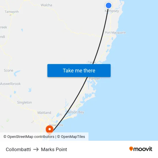 Collombatti to Marks Point map
