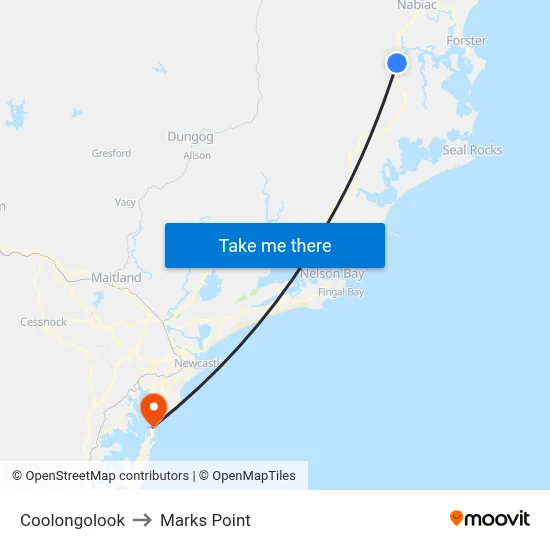Coolongolook to Marks Point map