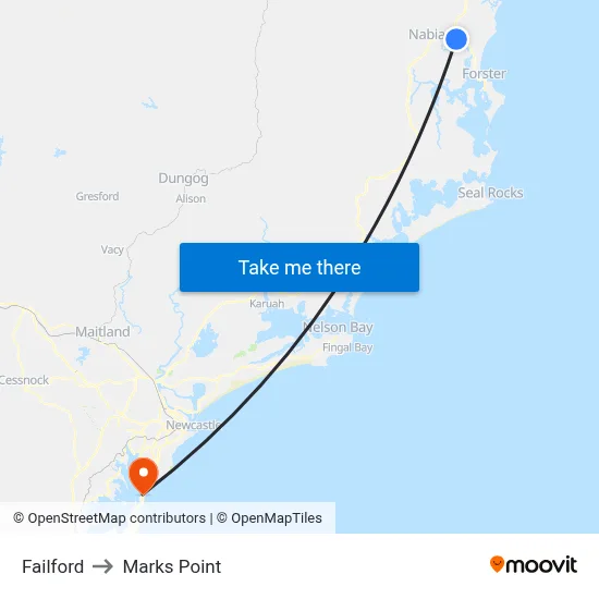Failford to Marks Point map