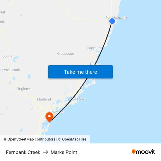 Fernbank Creek to Marks Point map