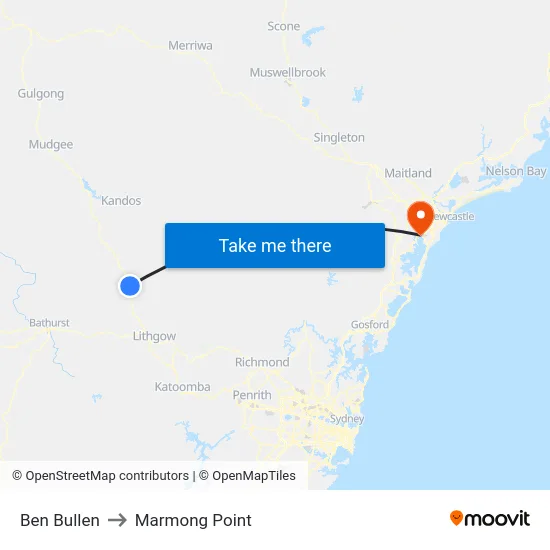 Ben Bullen to Marmong Point map