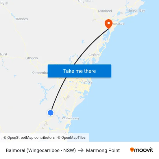 Balmoral (Wingecarribee - NSW) to Marmong Point map