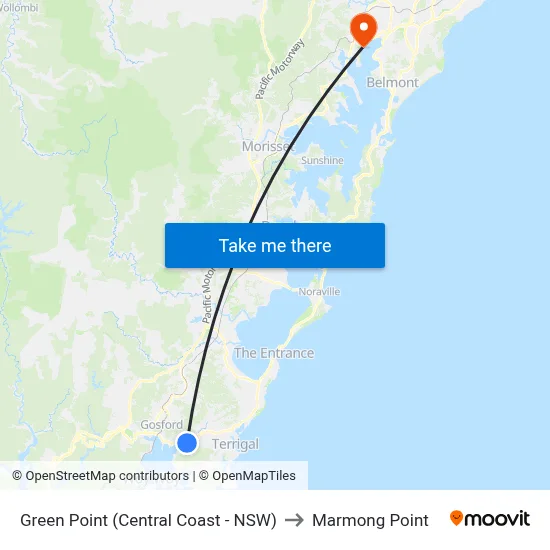 Green Point (Central Coast - NSW) to Marmong Point map
