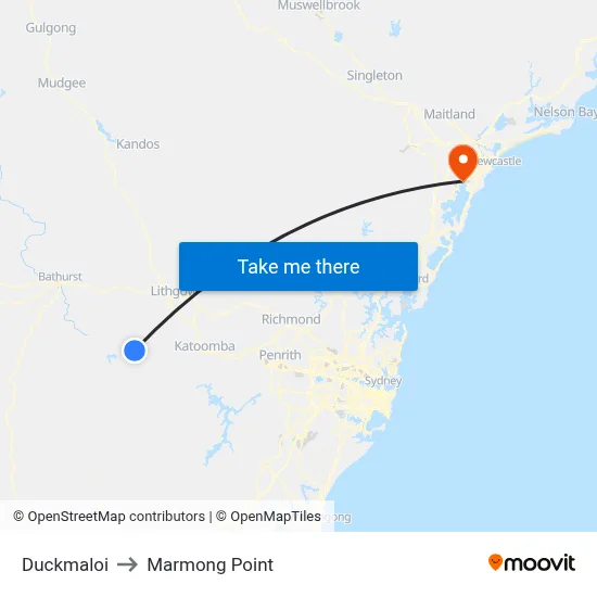 Duckmaloi to Marmong Point map